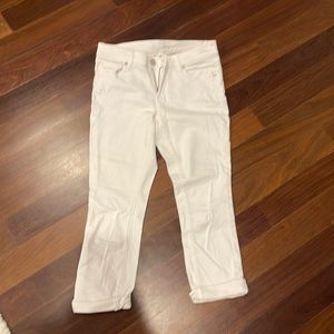 LOFT size 26 skinny crop white jeans